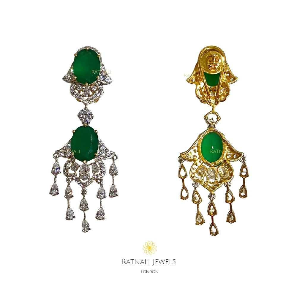 Emerald drop sale earrings costume jewelry