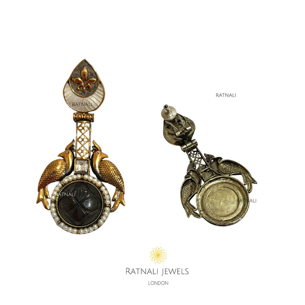 Marwa: Egyptian style ethnic dangler earrings, Gold plated earrings, Indian ethnic earrings jaipur